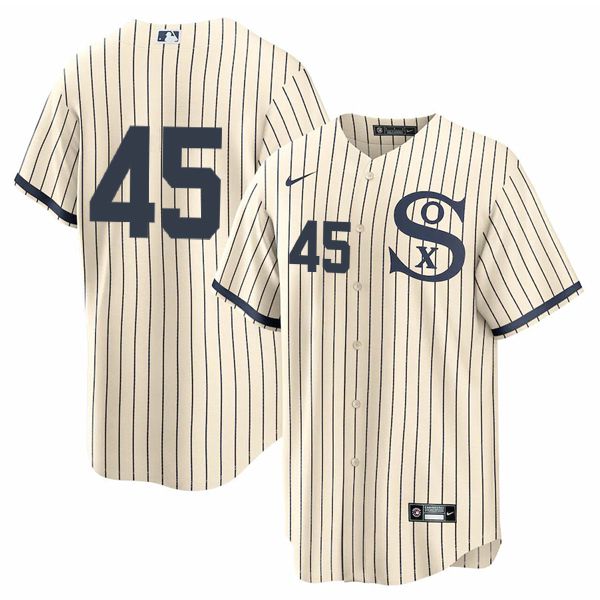 Men Chicago White Sox #45 No Name Cream stripe Dream version Game Nike 2021 MLB Jerseys->chicago white sox->MLB Jersey